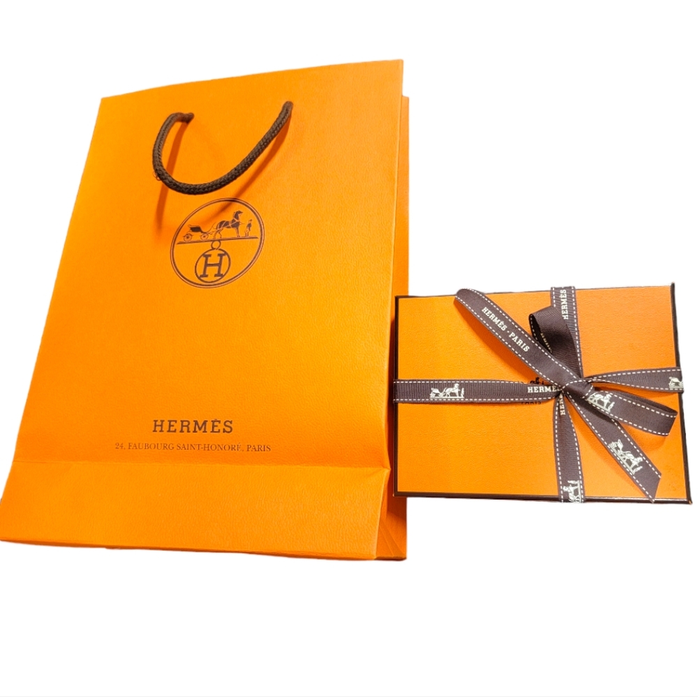 HERMES Bearn Compact Wallet Epsom Calfskin Gold New With Tags Full Set - Picture 3 of 4